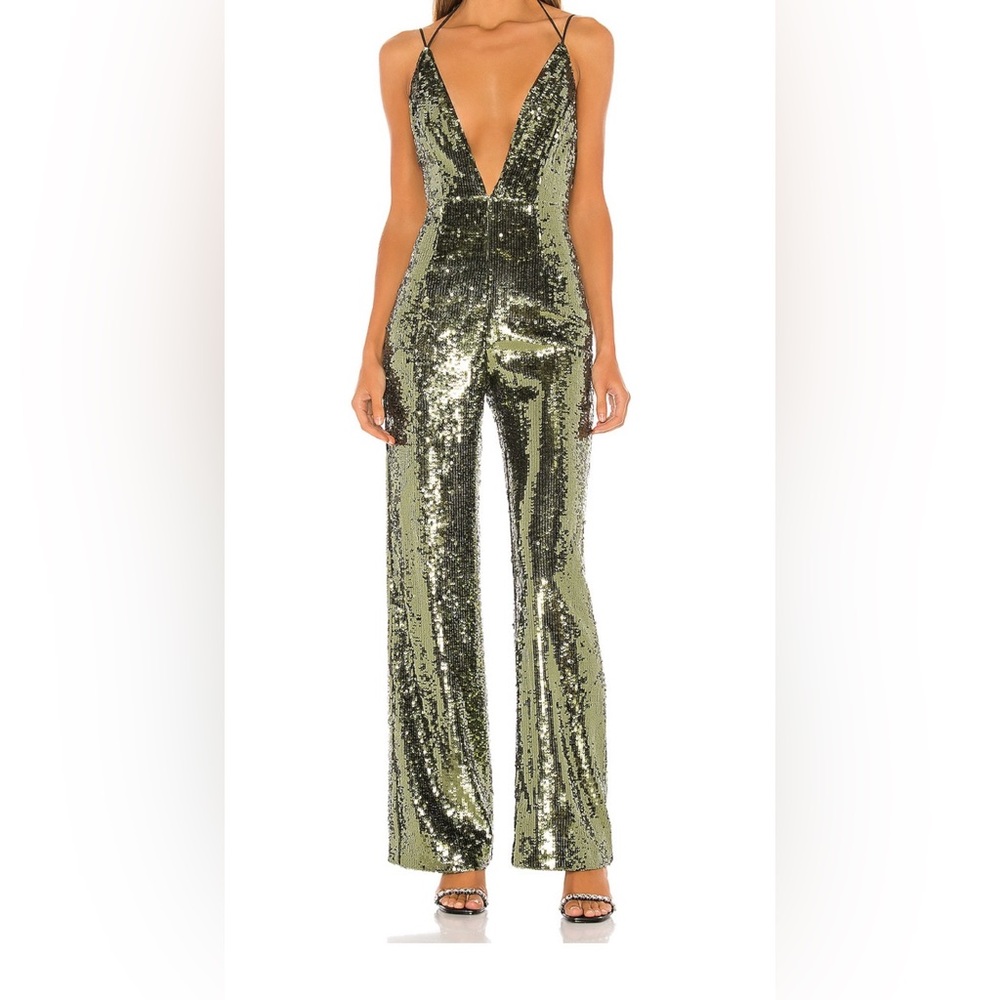 Camila Coelho Callie Jumpsuit in Olive Green